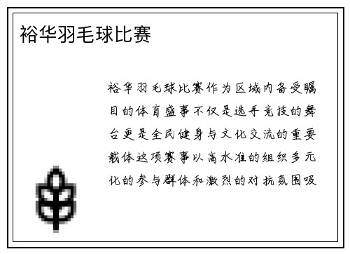 裕华羽毛球比赛